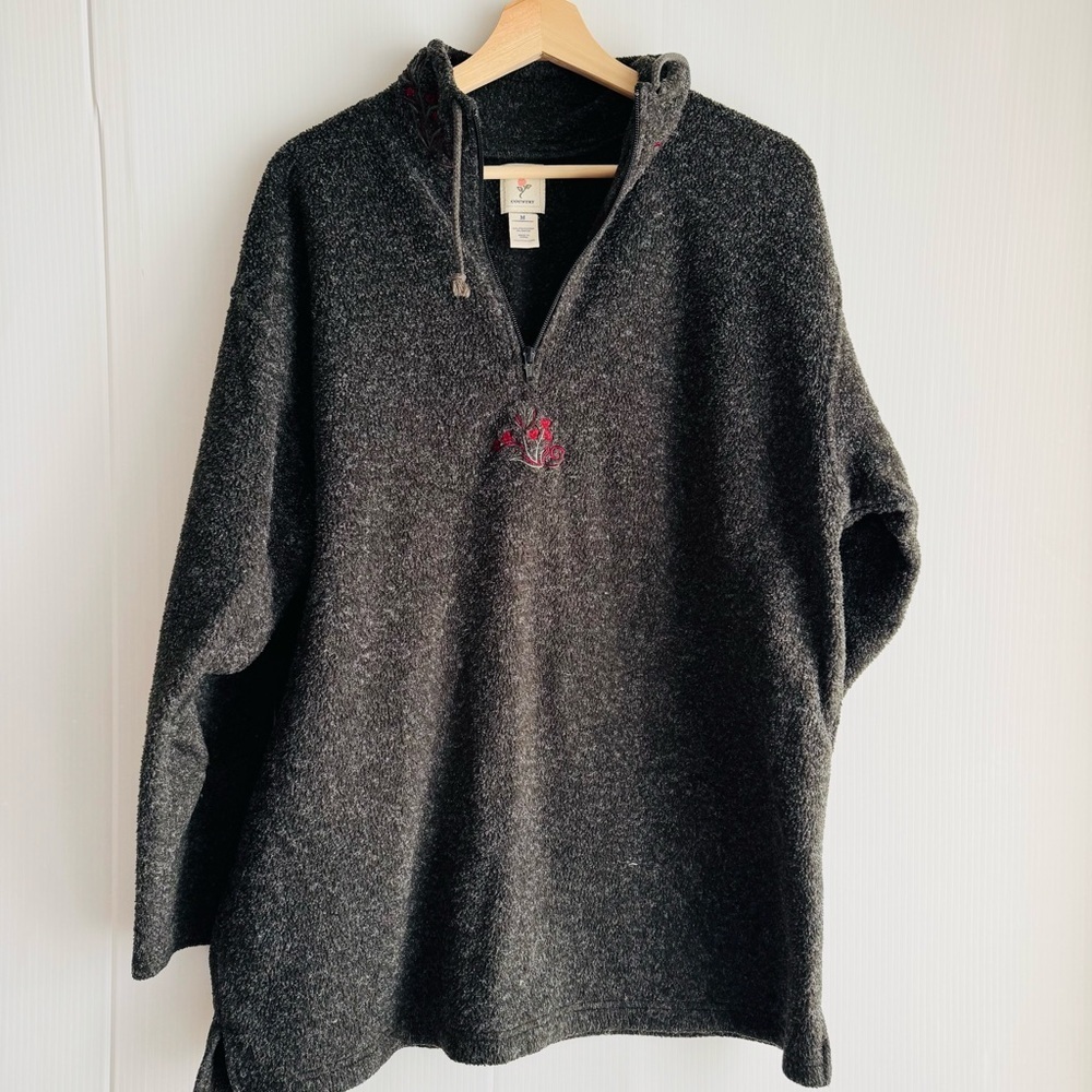 Victoria's Secret Country black Half-Zip Sweatshirt pullover fleece half zip top